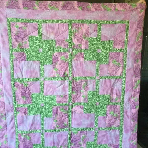 Handmade Quilt. Lilacs