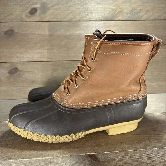 ll bean duck boots mens size 12 shoes brown hunting winter waterproof boots