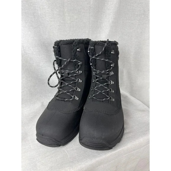 All in Motion‎ Mens Blaise Waterproof Snow Boots Black Faux Fur Lined Size 11
