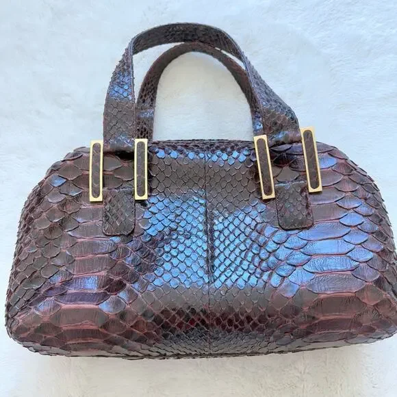 NEW!!! KARA ROSS python skin satchel bag large Retail 2950$