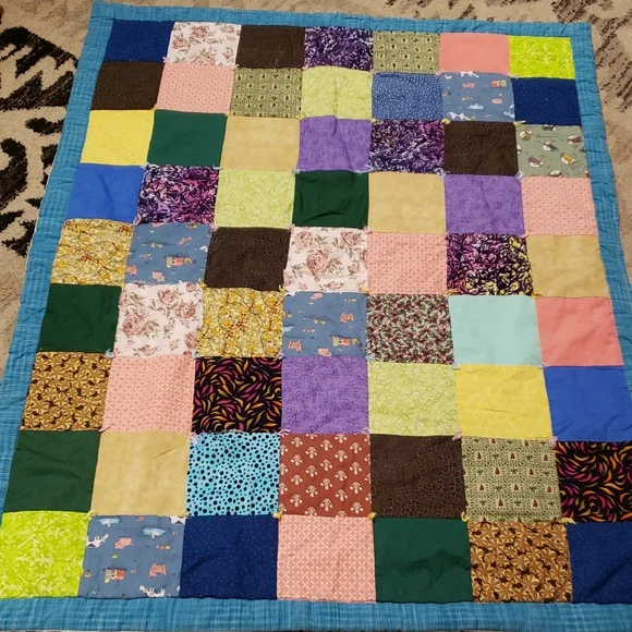 Colorful Handmade Patchwork Quilt