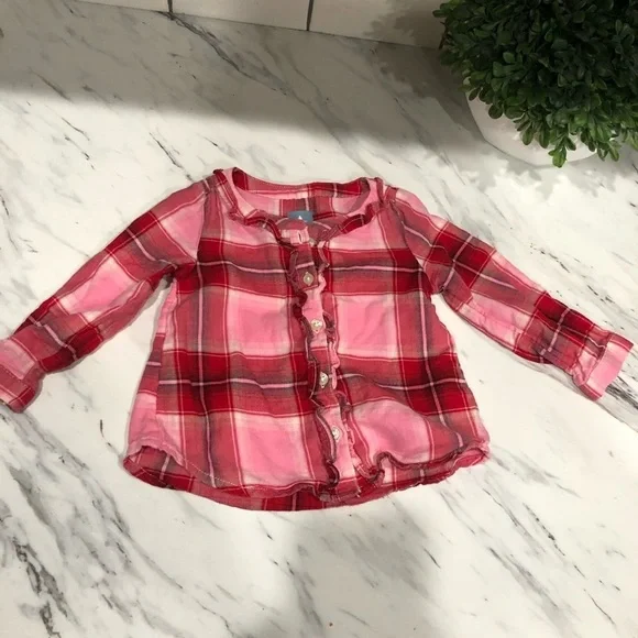 Baby gap pink and red flannel