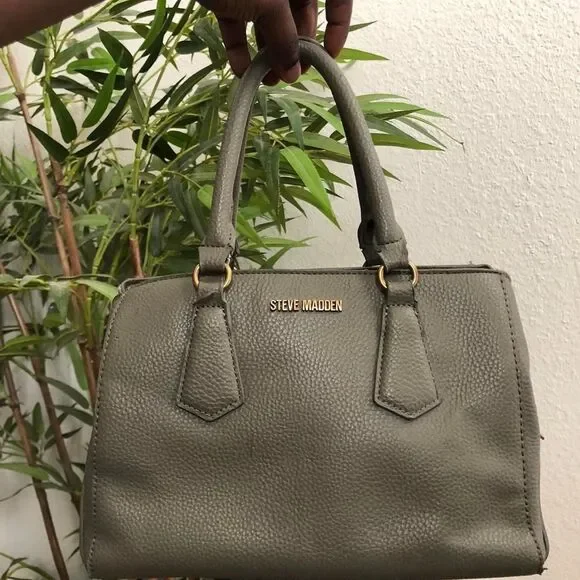 Green Steve Madden Pebbled Leather Satchel shoulder hand bag purse. Was $145+