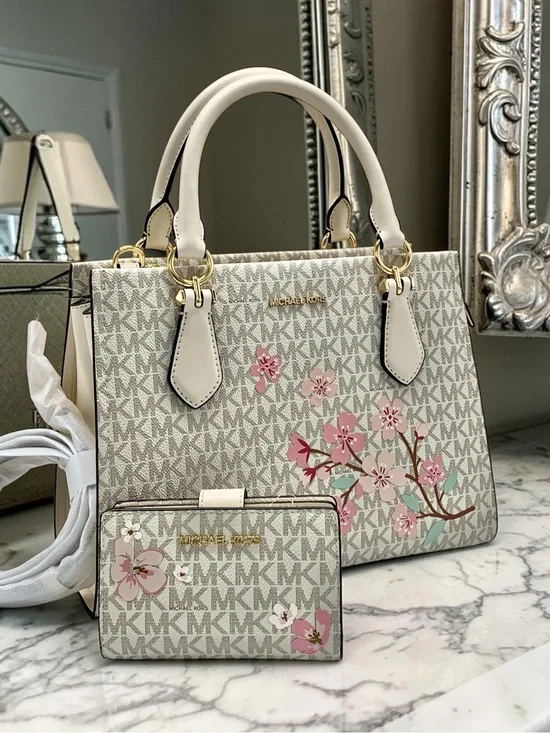 Michael Kors Marilyn Medium Embellished Signature Logo satchel with wallet set