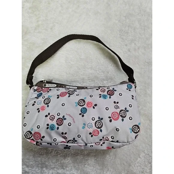 Le Sportsac Top Handle Bagette Purse Floral‎ Design