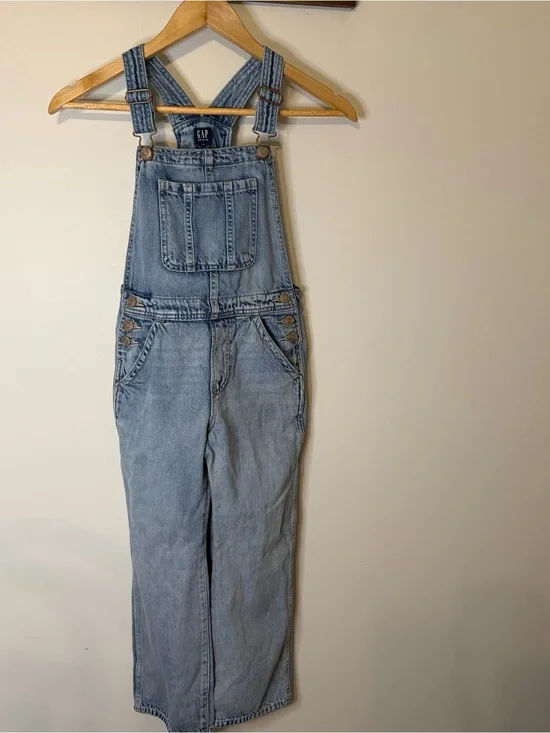 GAP Denim Overalls Girls Size Medium (8) Light Wash