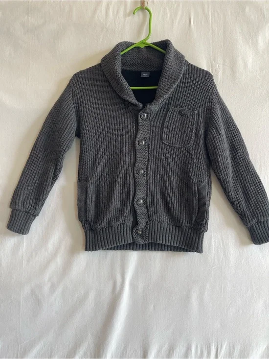 GAP Gray Knit Shawl-Collar Cardigan