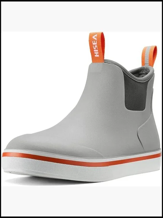 Waterproof Ankle Rain Boots with Pull Straps Non-Slip Rubber Sole Men's Chelsea