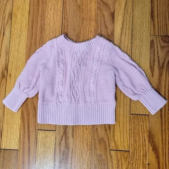 Baby Gap Cable Knit Crewneck Pullover‎ Sweater, Pink Standard, Size 12-18 months
