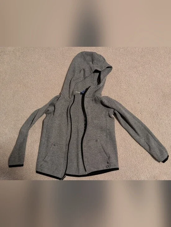 Gap Kids Gray Full-Zip Hooded Sweatshirt
