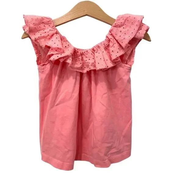 Gap Sleeveless Cotton Blouse in Coral 2T