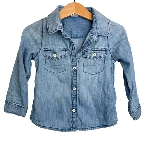 Gap Button Down Light Denim Shirt 2T