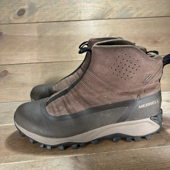 merrell thermo snowdrift mens size 14 shoes brown waterproof snow boots