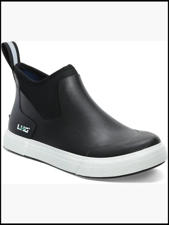 Men's Ankle Deck Boots Waterproof Rubber Rain Boots High Traction Slip-on