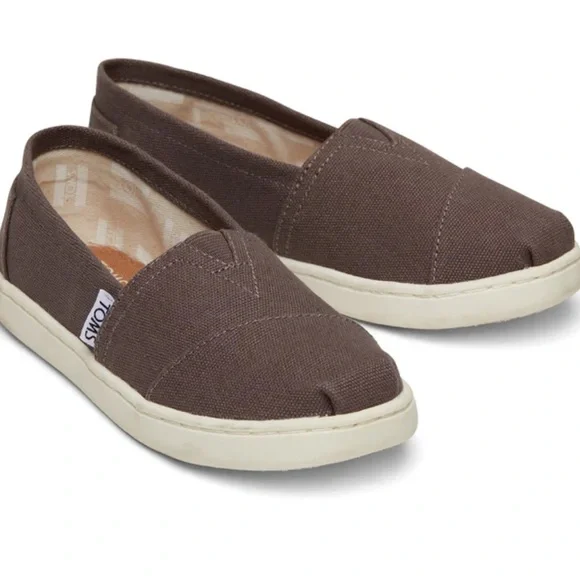 Toms Kids Alpargata Brown Loafers Comfortable Slip-Ons Size 1