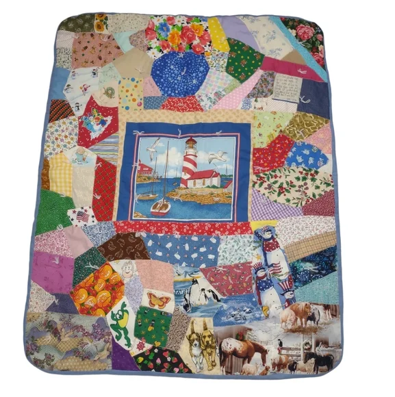 Handmade Crazy Quilt Blanket 42