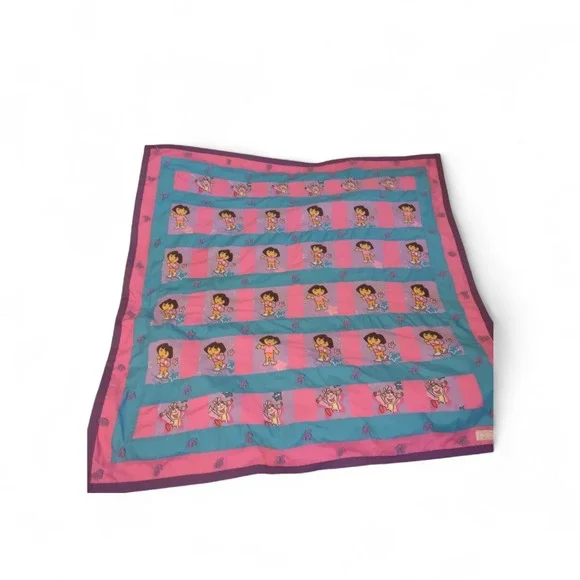 Dora The Explorer‎ Handmade Baby Quilt 39x39 Nostalgia Kidcore 90s