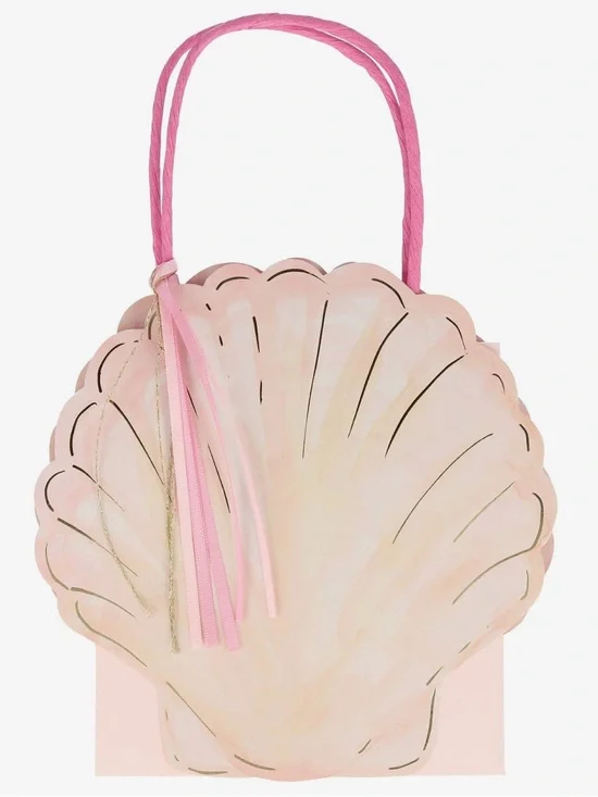 Pink Shell-Shaped Mermaid birthday theme party bags