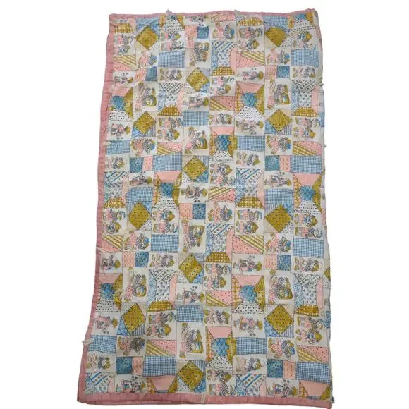 Handmade‎ Vintage Baby Blanket Quilt Size 42X50 Classic