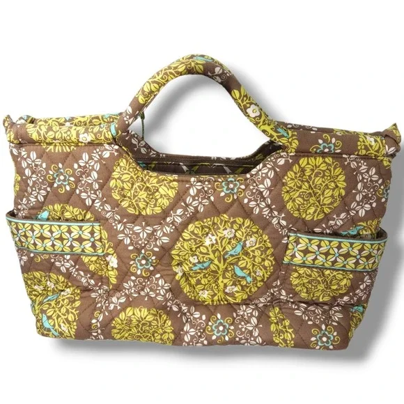 Vera Bradley Gabby Sittin In A Tree Retired Quilted Satchel Bird Brown NWT OS