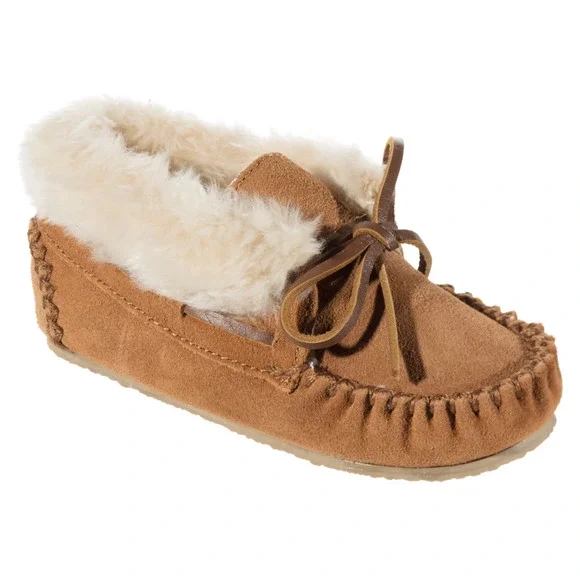Minnetonka Moccasin Charley Slippers for Kids - Cinnamon - 12 Kids