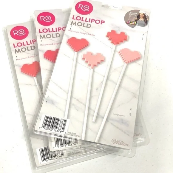 Wedding, love, engagement Wilton Pixel Heart Lollipop Mold Bundle, love, hearts