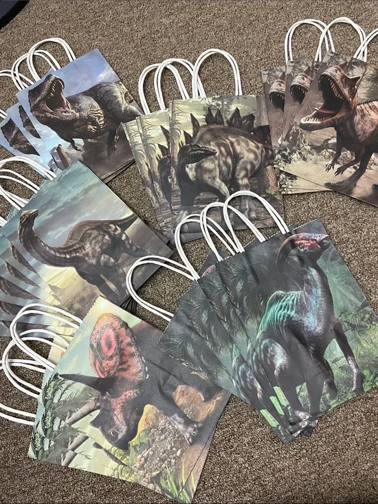 Dinosaur Party Favor Gift Bags - Multicolor