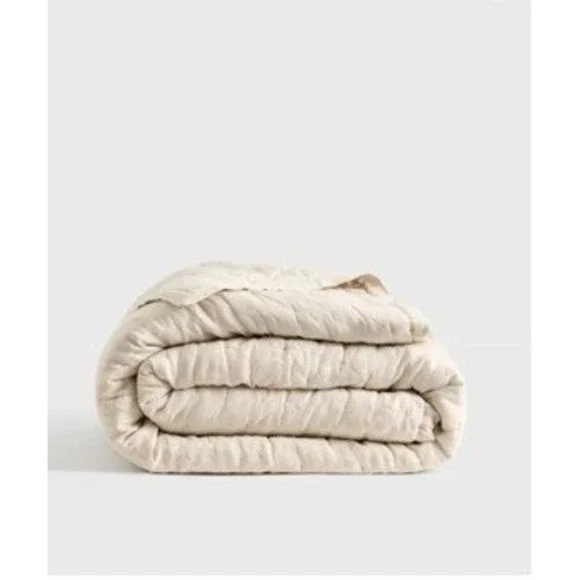 Quince Organic Bamboo Viscose Quilt King Cal King Sand Beige Neutral Bedding