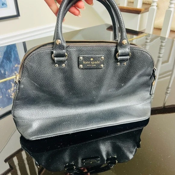 Kate Spade Black Satchel with Glossy Finish