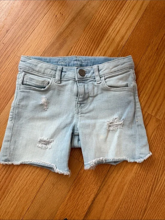 GAP Light Blue Distressed Denim Shorts