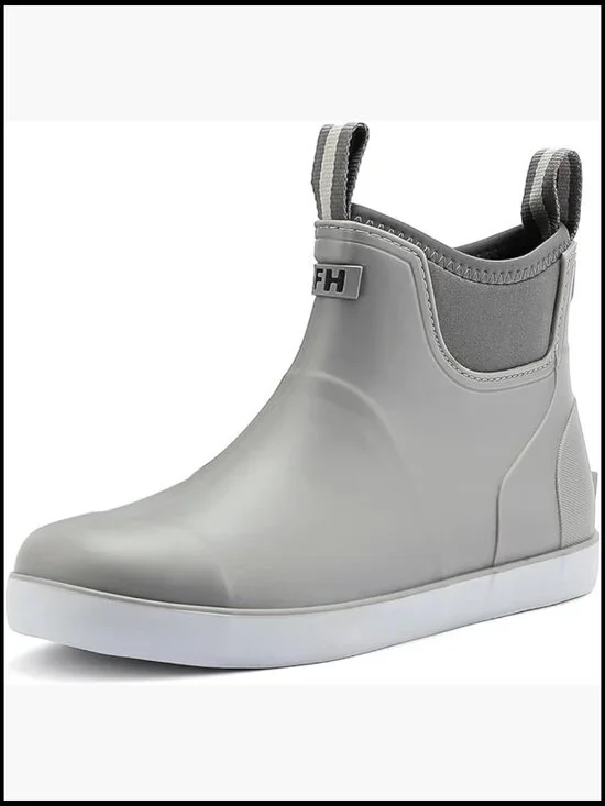 Waterproof Ankle Rain Boots Men Anti-Slip Traction Outdoor Rubber Fishing