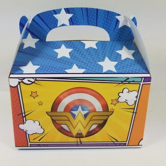 Wonder Woman favor boxes 4 of each style 4 styles 5 3/4
