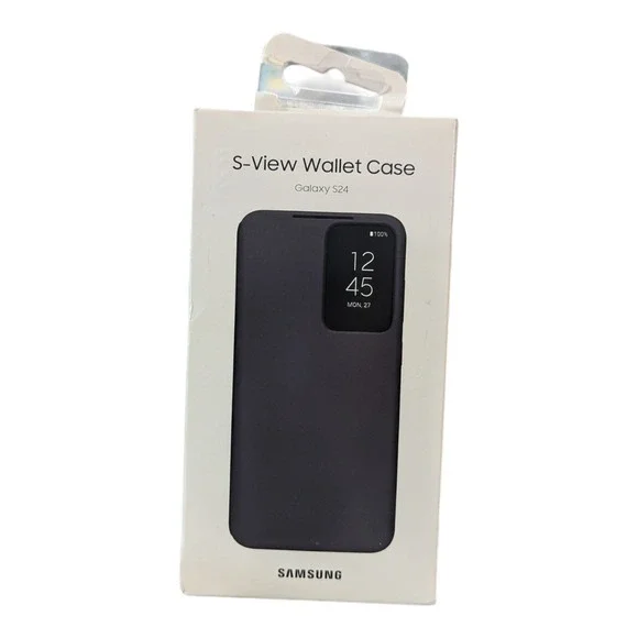 T5-O GENUINE Samsung S-View Wallet Cover Case for Galaxy S24+ Plus Black‎