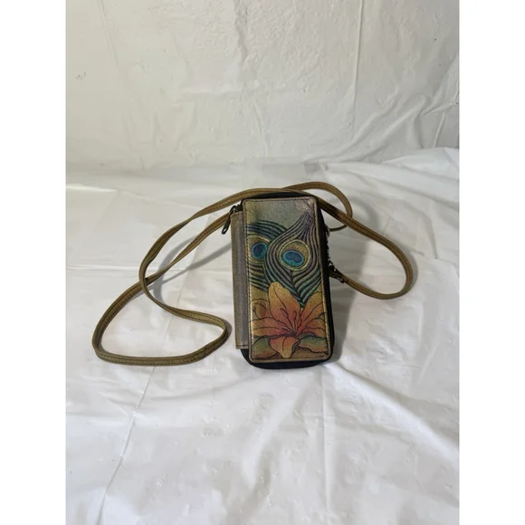 Anuska Wallet Peacock Lily Leather crossbody