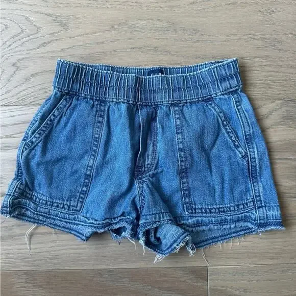 GAP Kids Tencel Pull up Shorts Blue XS