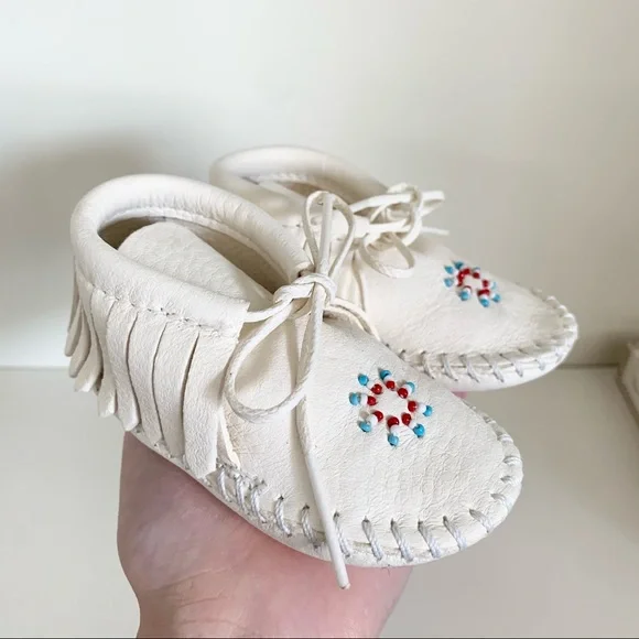 90’s  Vintage elk skin baby moccasins