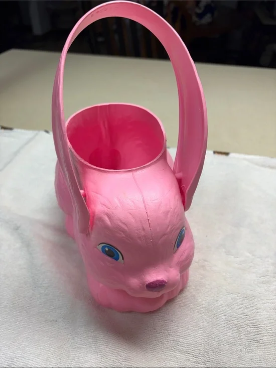 Pink Bunny Treat Bucket - Party Candy Holder made by Empire Blow Mold
