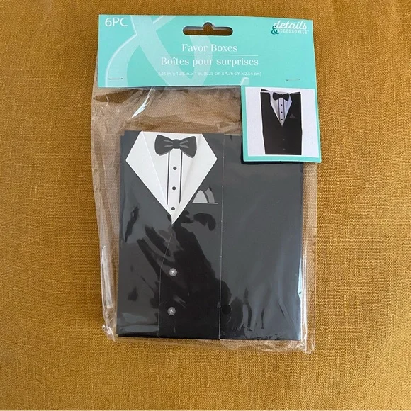 **$9 FINAL OFFER** Black and White Tuxedo Favor Boxes