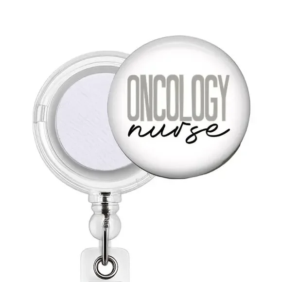 Oncology Nurse Badge Reel & Topper Cancer Care RN Healthcare Worker Gift