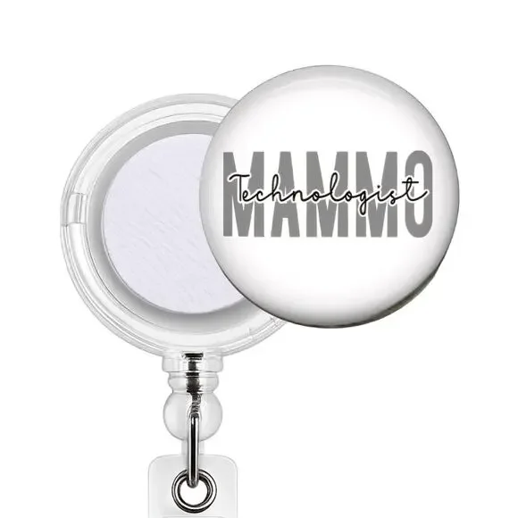 Mammo Technologist Badge Reel & Topper Mammography Tech Breast Imaging Gift