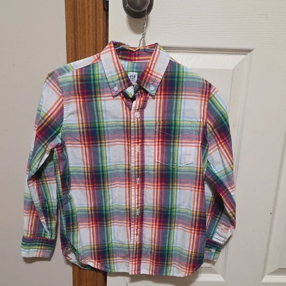 GAP Vibrant Plaid Button-Down Shirt