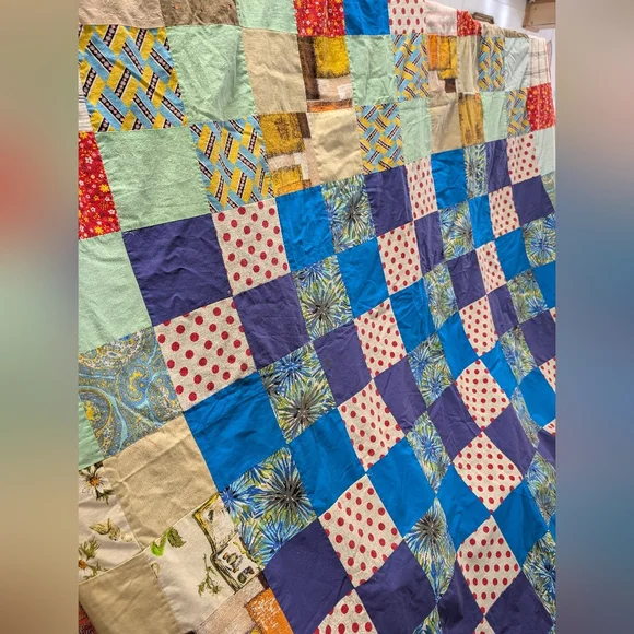 Vintage Bed Cover Fabric From 1970 Patchwork Fabric Ruffle All The Way Around