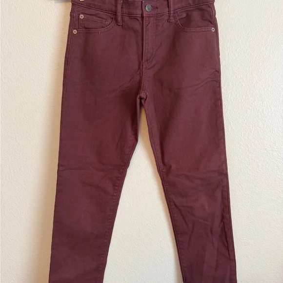 GAP Denim Stretch Slim Pants in Deep Red