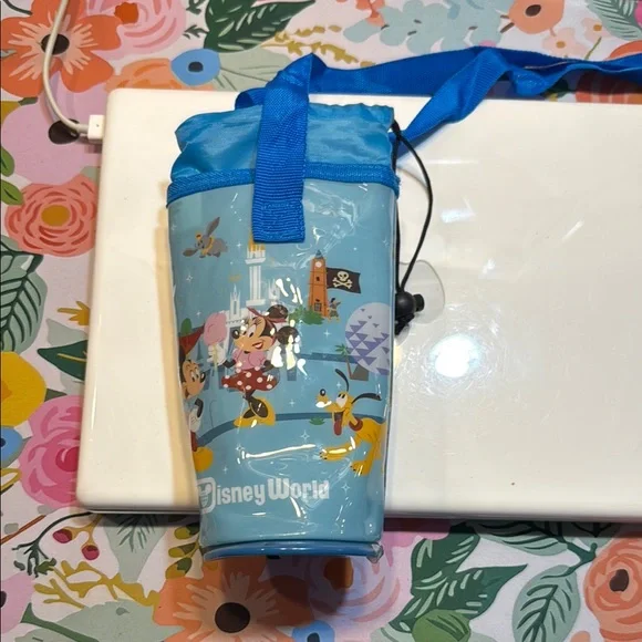 Disney Blue Party Bottle Holder with Characters and Strap