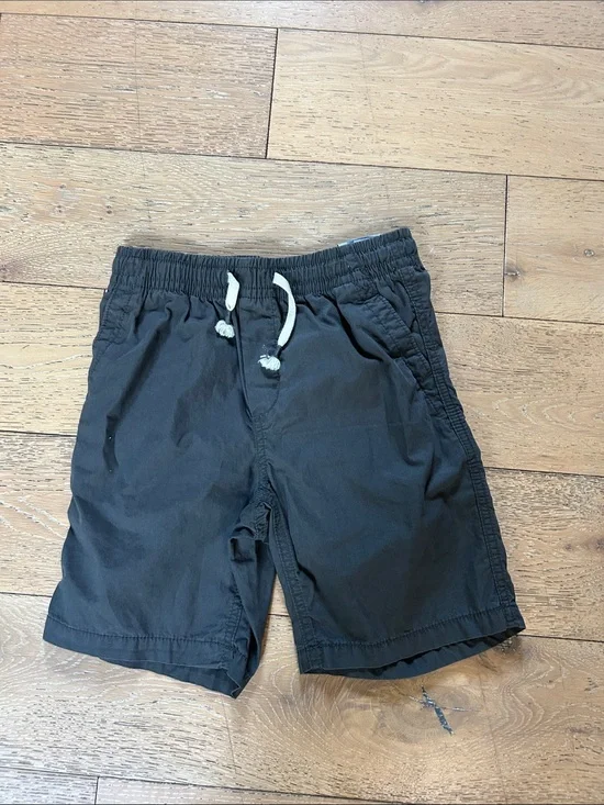 GAP Boys Black Elastic-Waist Drawstring Shorts