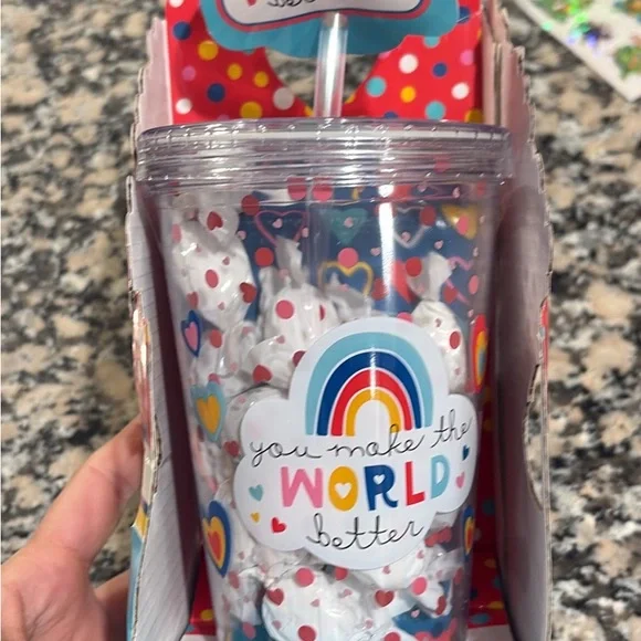 Colorful Party Tumbler with Straw