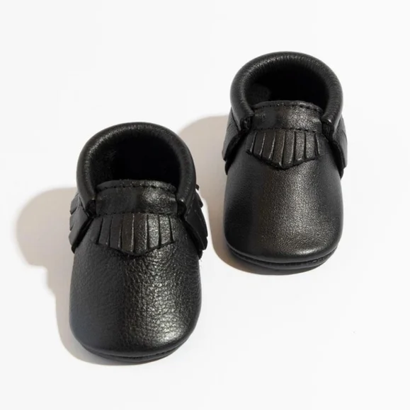 Freshly Picked Black Leather Moccasins