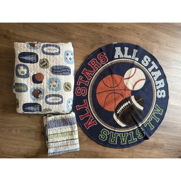 Levtex Home MVP‎ Football Basketball Baseball Soccer Sports  Quilt Sham Rug Twin