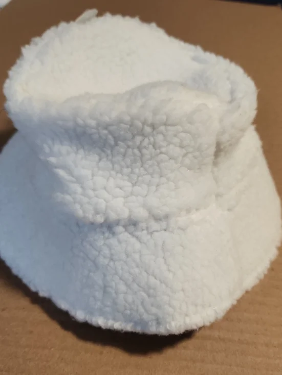 Gap Cozy White Sherpa Kids Bucket Hat, Size S/M