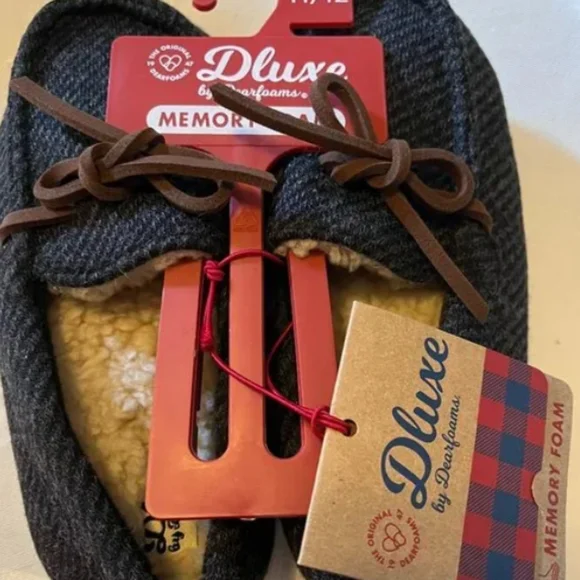 NWT toddler Dluxe by Dearfoams black slip-on moccasin